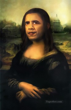 Barack Obama als Mona Lisa Fantastischen Ölgemälde
